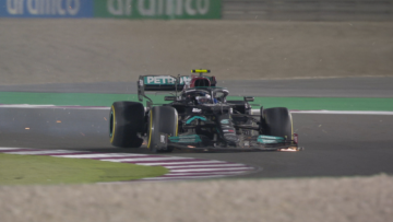 Bottas puncture Qatar screenshot