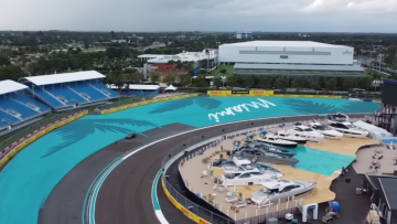 Miami Grand Prix drone shot marina