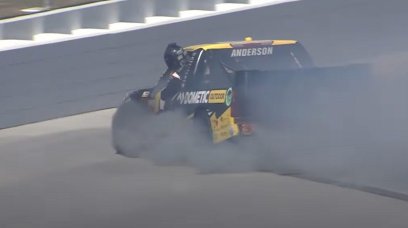 Nascar flaming hot crash screenshot