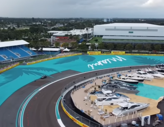 Miami Grand Prix drone shot marina
