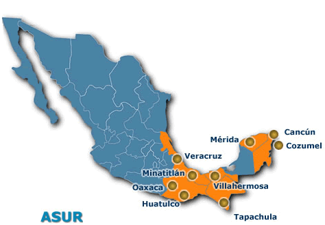 Aeropuertos administrados por Asur