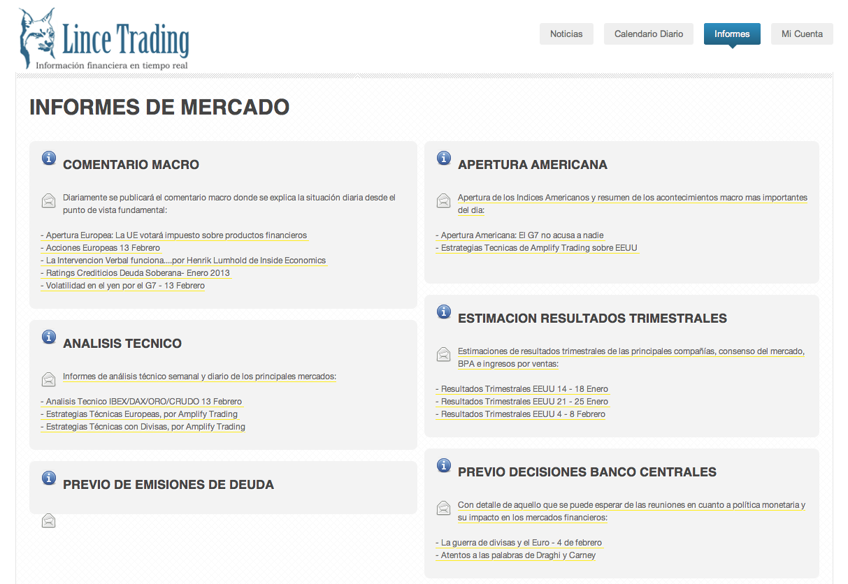 informes lince trading