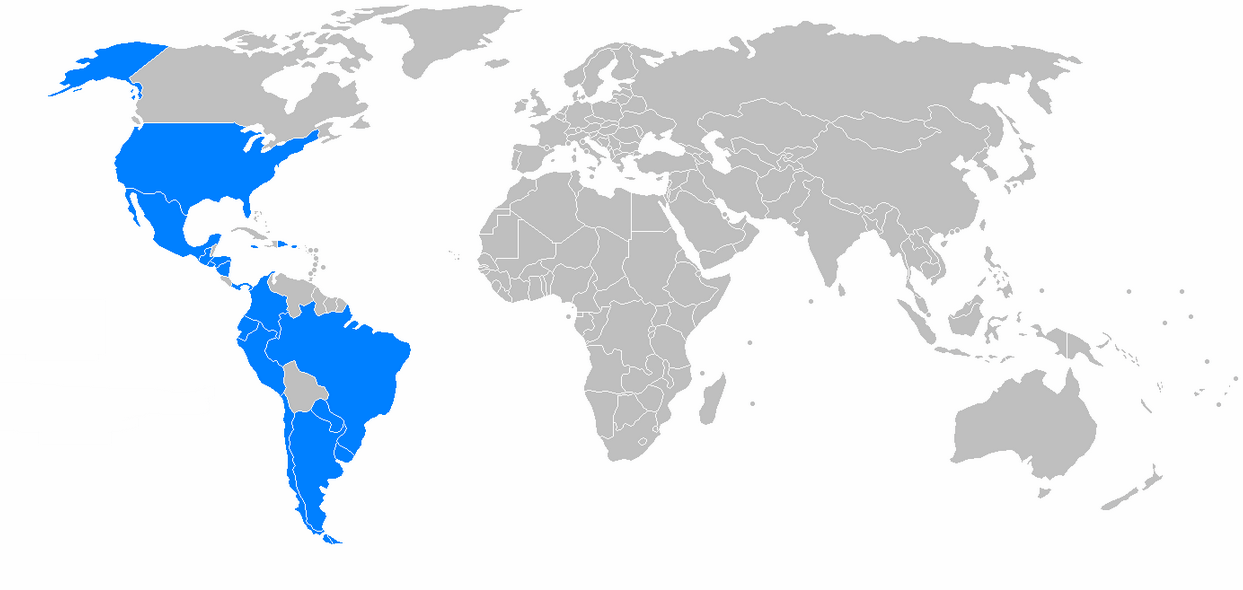 La distribución de América Móvil en el mundo.