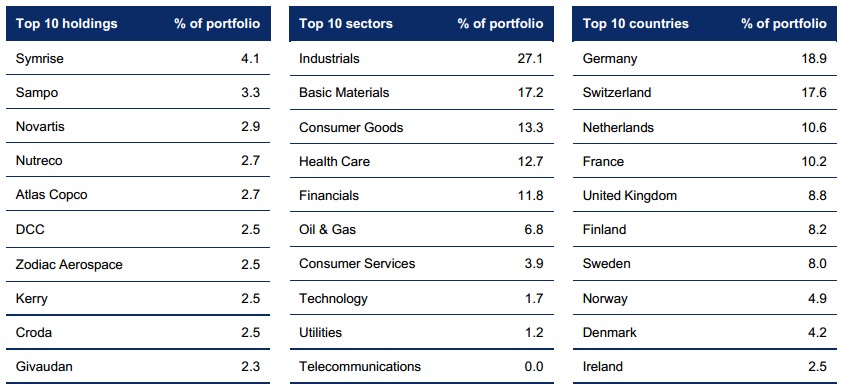 Principales posiciones. Henderson European Special Situations Fund