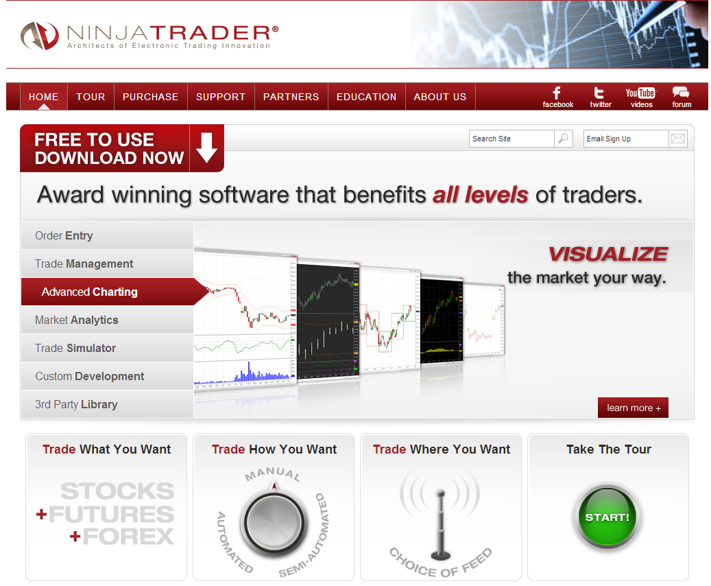 NinjaTrader web home