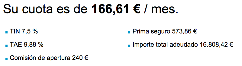 Cuota préstamo Expansión