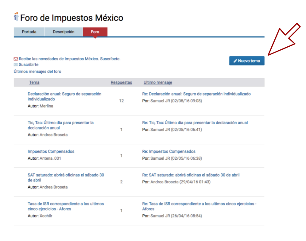Foro de impuestos