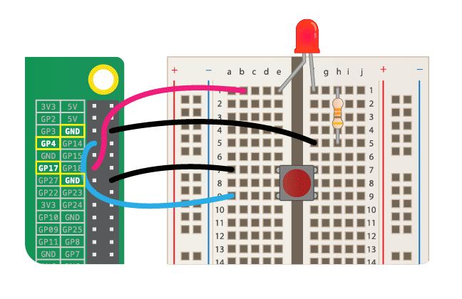LED lighting with button press
