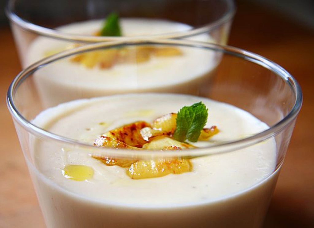 Crema de alubias al queso Cabrales