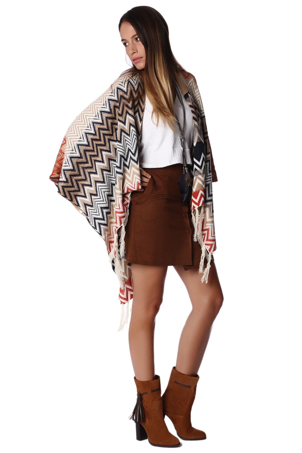 PONCHO CON FLECOS Y ESTAMPADO EN ZIG ZAG Trucos de belleza caseros para estar más guapas