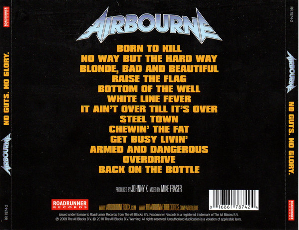 Airbourne - No Guts. No Glory. (CD, Album) - Zdjęcie 2 z 8
