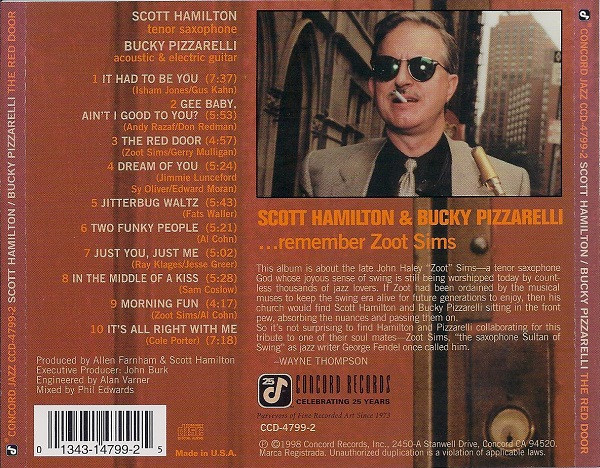 Scott Hamilton, Bucky Pizzarelli - The Red Door (...Remember Zoot Sims) (CD, ... - Picture 2 of 4