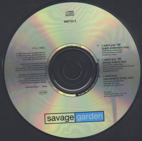 Savage Garden - I Want You '98 (CD, Single, Ltd) - Picture 5 of 6