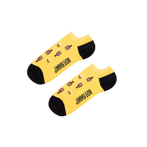 Calcetines tobilleros amarillos, Jimmy Lion x Mahou, Talla L