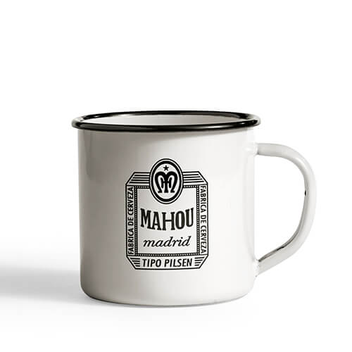 Taza de peltre, Mahou, logo de 1957