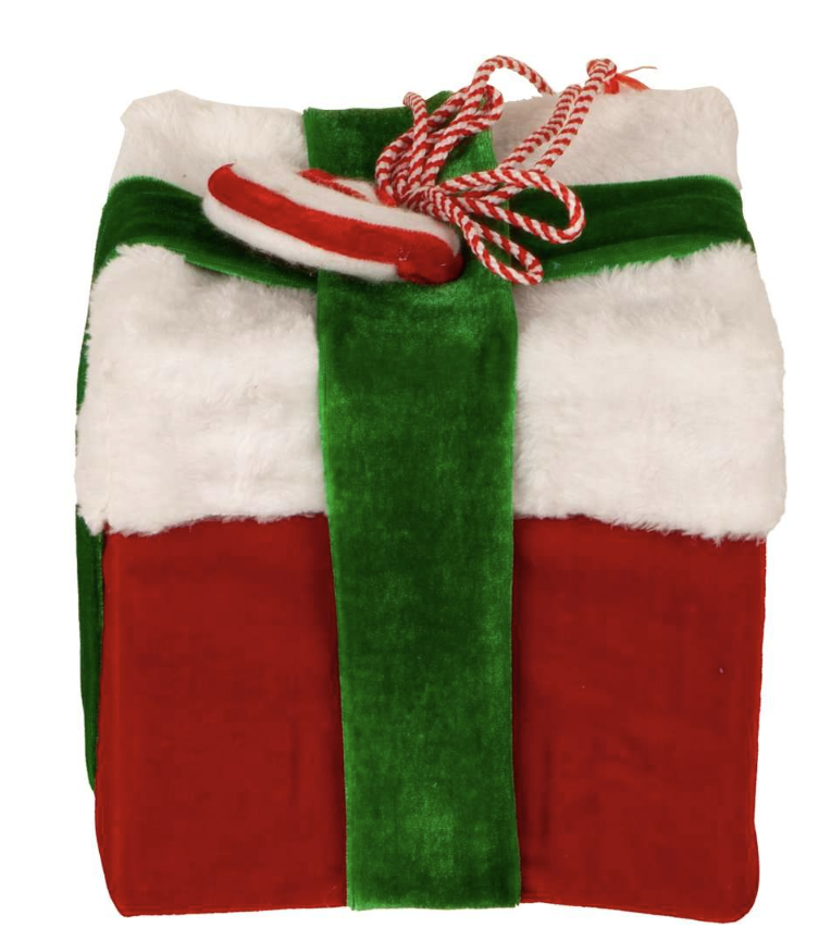 Geschenk Paket Candy rot/weiß/grün,16x16xH19 cm