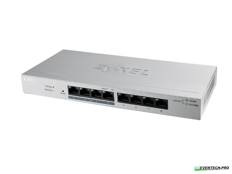 Zyxel 8-Port PoE Gigabit Switch GS1200-8HP