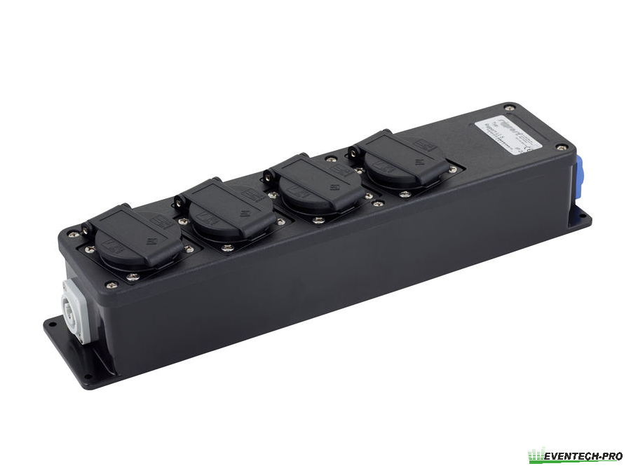 Rigport - L1S4 - Powercon blue / Powercon white - 4x Schuko (f) out