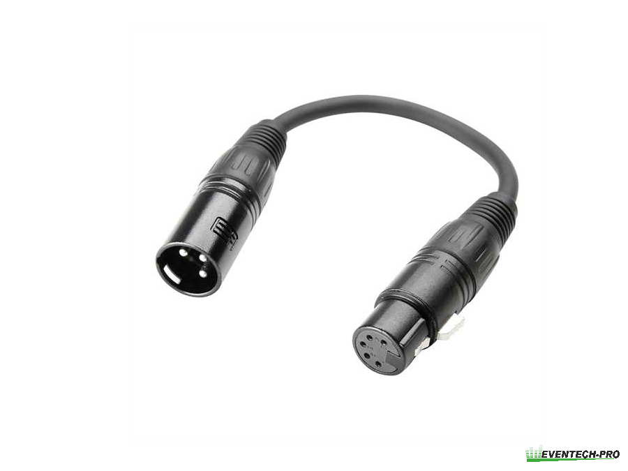 Adapter DMX 3pol (male) - 5pol (female)