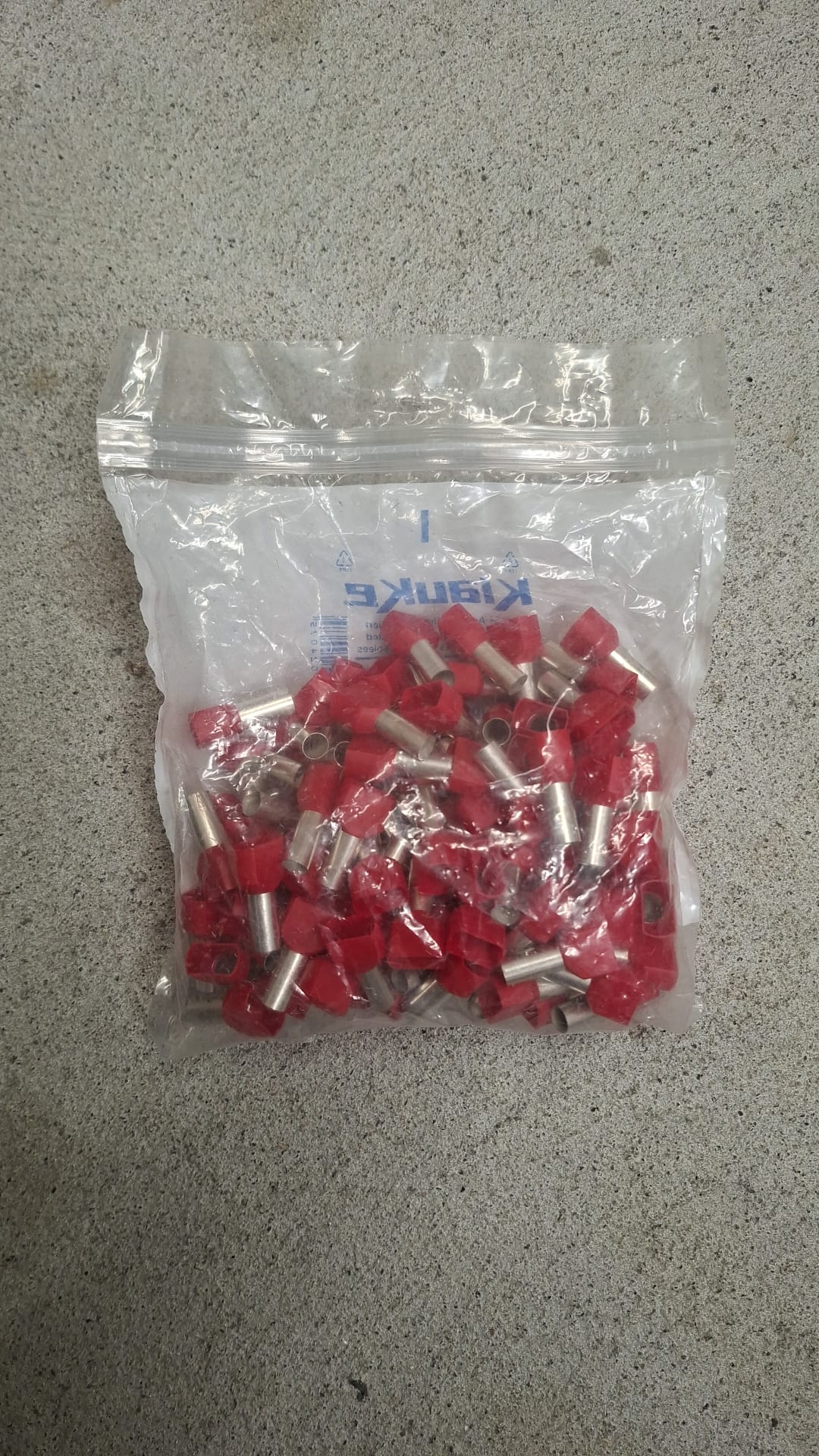 Doppelhülsen für Litzen | 10mm2 |rot | ca. 45Stk.