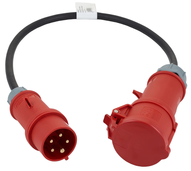 3 fasen 32A CEE red 2,5m (5x 6mm2)