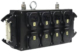 Harting 16P Break-out harting 16P -> 8 schuko dubbel
