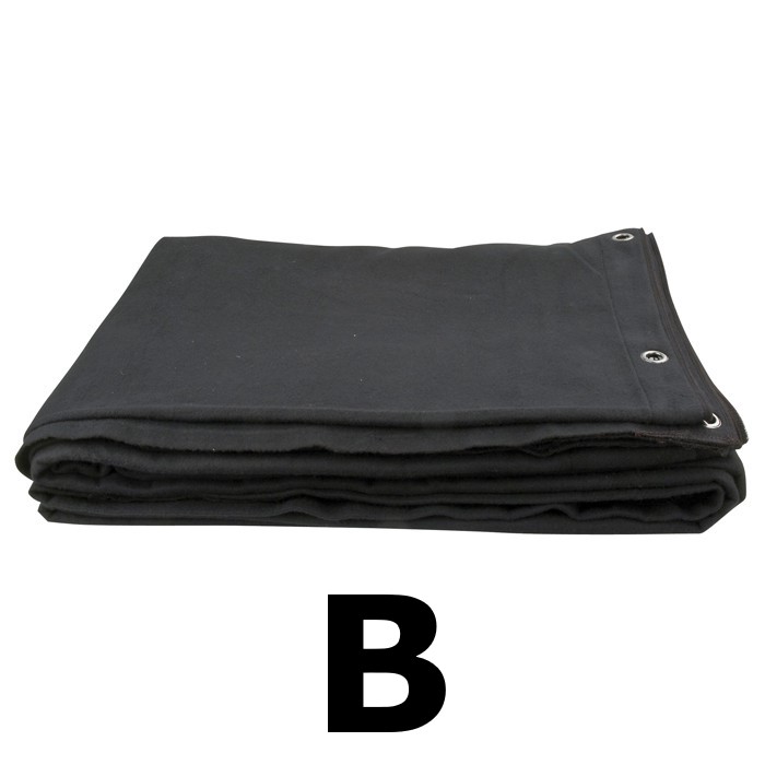 Backdrop [B] Molton Zwart | H600 x B450 | met haak | Krat