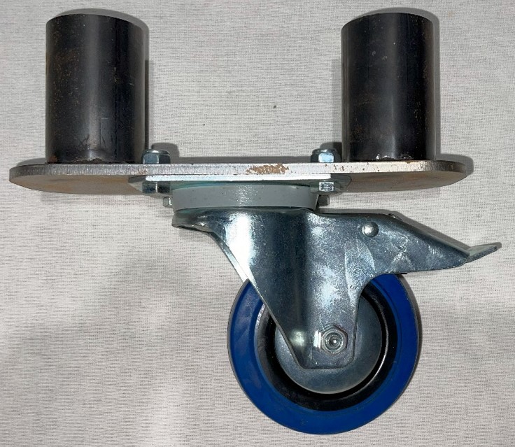 SEM - rolling riser poot met zwenkwiel - dubbel - 15 cm