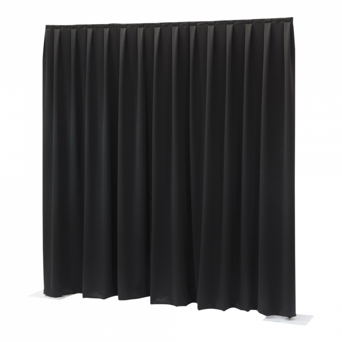 Wentex pipe & drape doek MGS | H400 x B330 | zwart geplooid