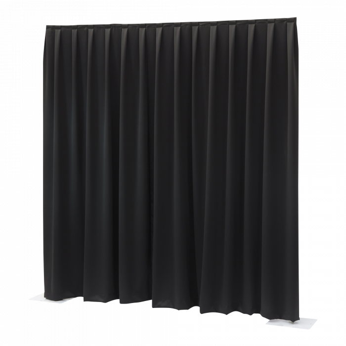 Wentex pipe & drape doek Molton CS (MCS) | H400 x B330 | zwart geplooid
