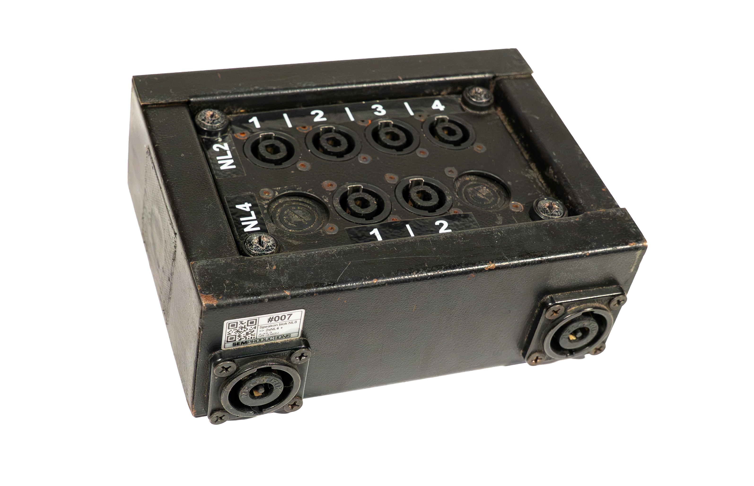 Speakon blok | NL8 => 2x NL4 + 4x NL2