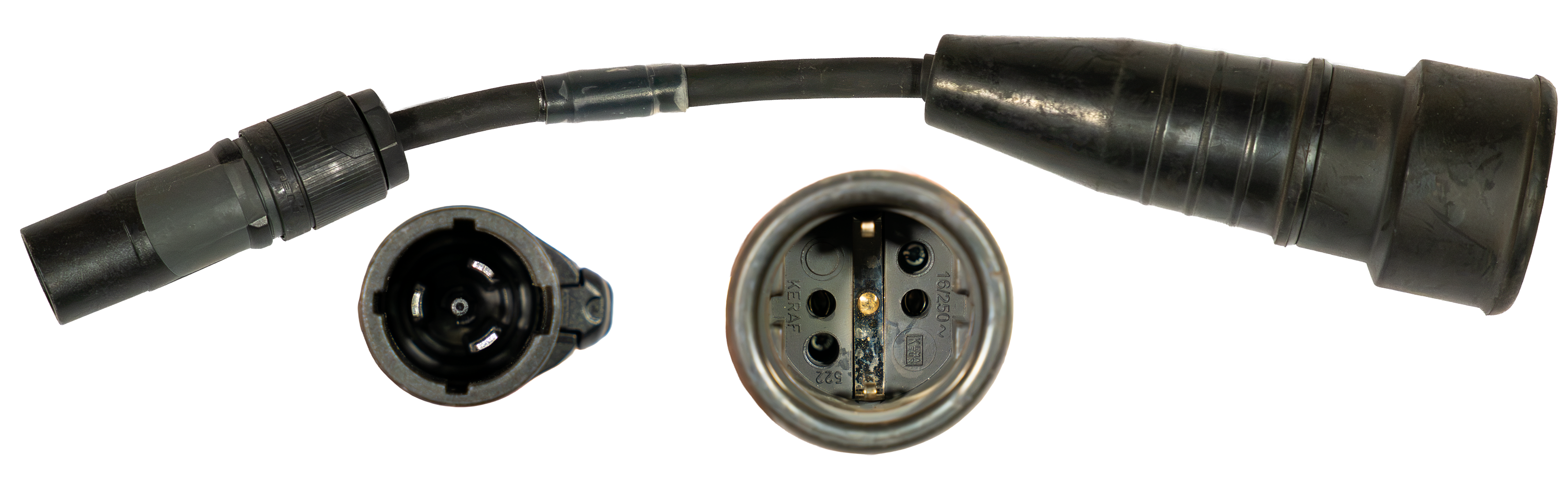 Verloop Powercon True1 Male => Schuko Female