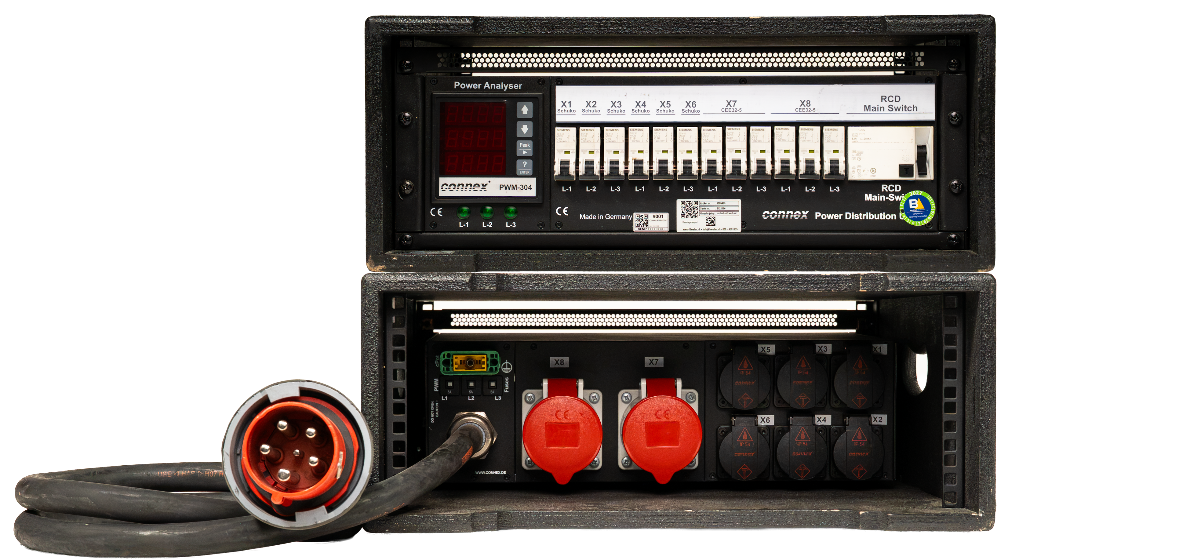 Powerdistro Connex PWM-304 | 63A => 2*32A/ 6*Schuko [5MU]