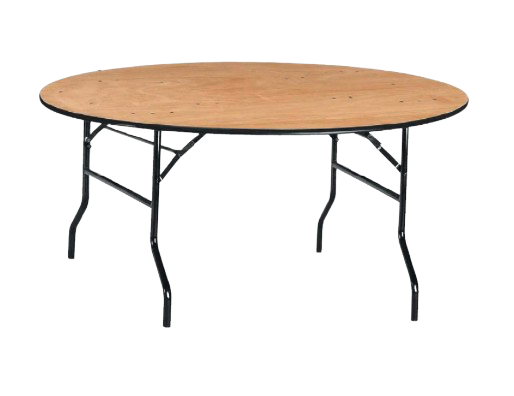Table pliante ronde en bois (8 personnes)