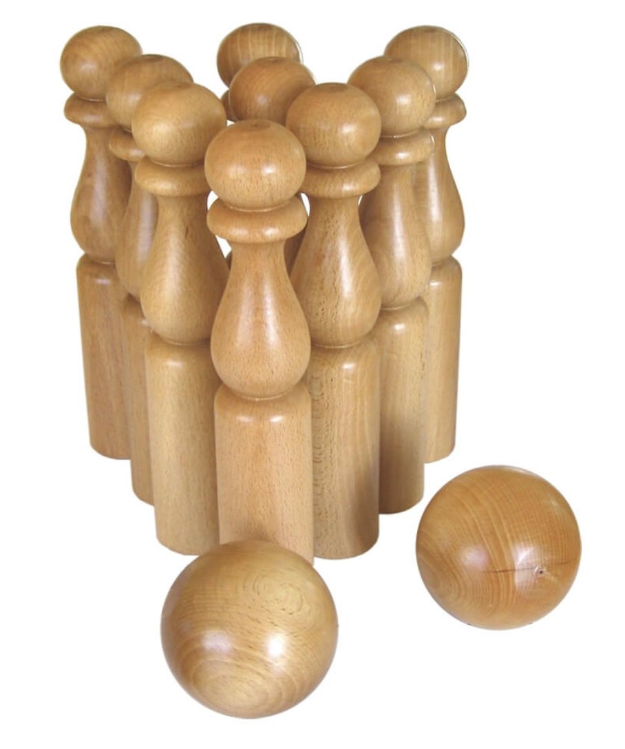 Jeu de quilles en bois (1 à 2 joueurs)