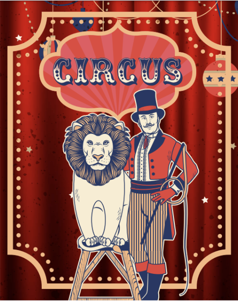 Visuel Cirque 12 - Dompteur + Lion