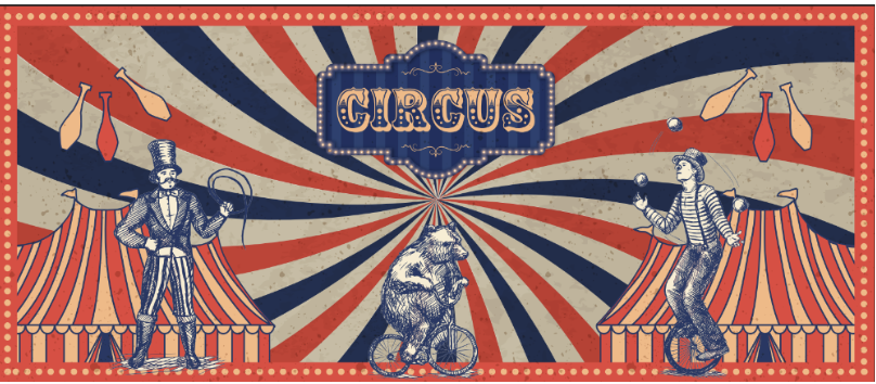 Visuel Cirque 1 - Dompteur + Ours + Jongleur