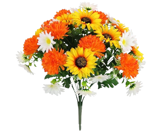 Bouquet de Fleurs artificielles - Dahlias - Marguerite - Tournesol