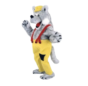 Mascotte loup paysan