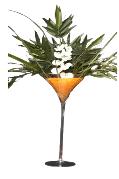 Vase Martini - Composition florale (livrée sans vase)