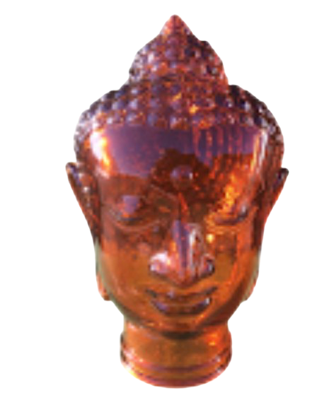 Tête Bouddha orange