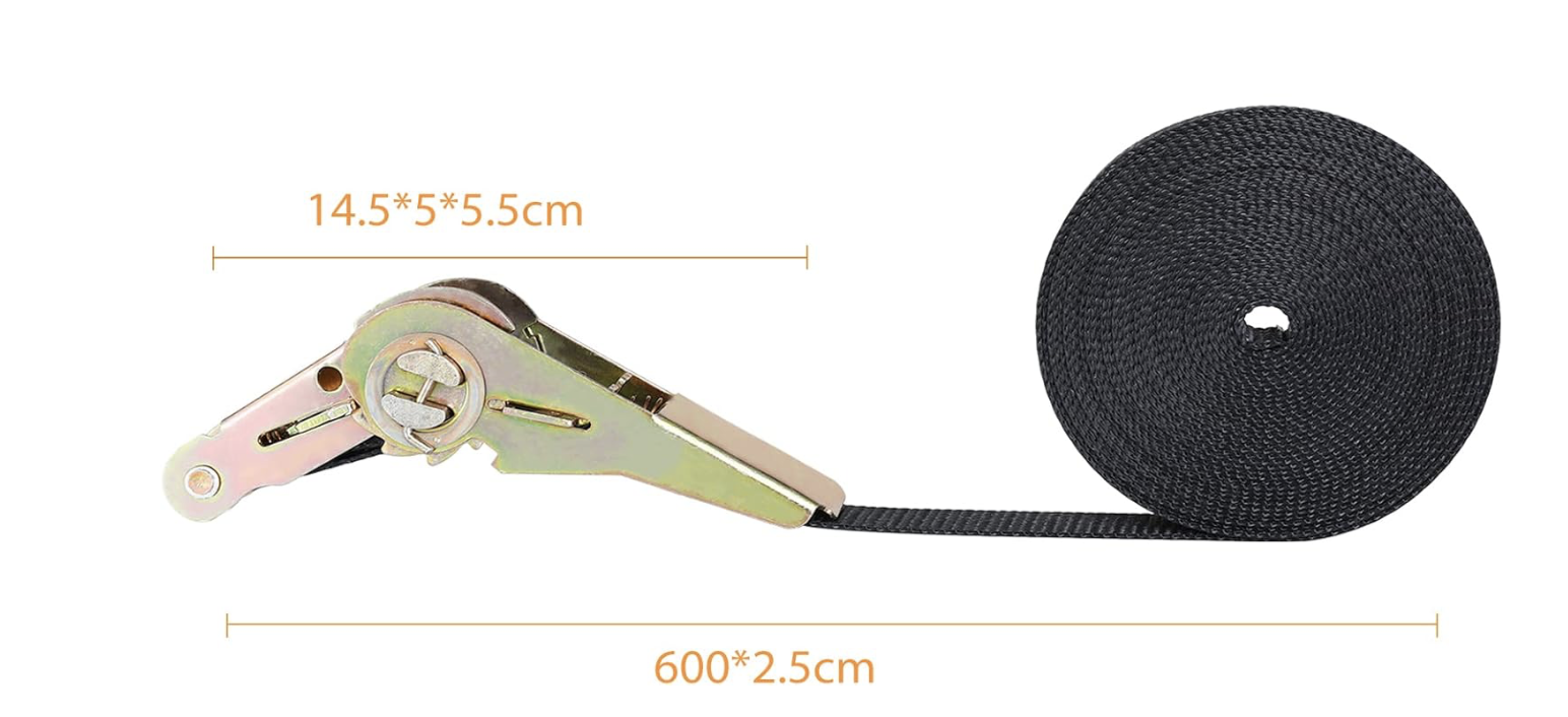 Sangle cliquet noire 800kg/6m