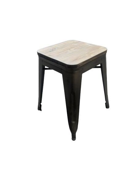 Tabourets bas (Bois & métal foncé)