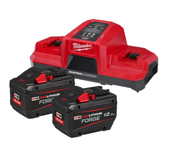 Milwaukee - 2x Batterie 18v-12Ah / 1x Chargeur rapide