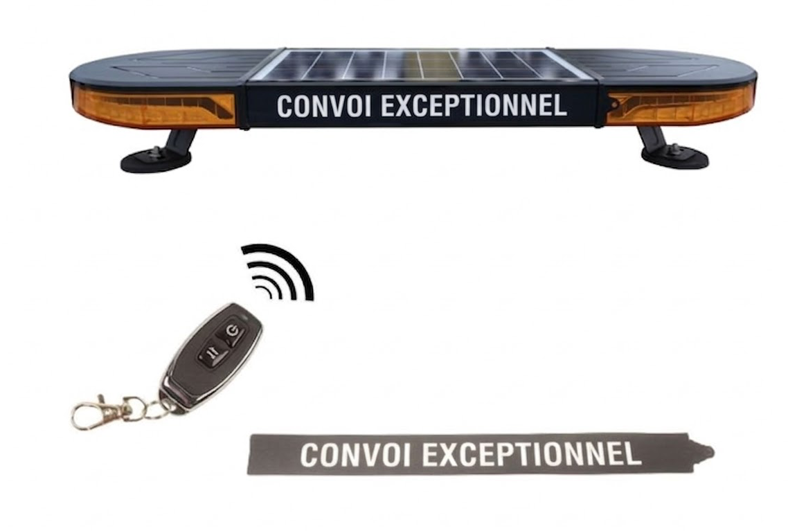 Convoi Exceptionnel - Rampe Led orange magnétique sur batterie 