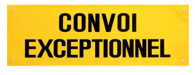 Bâche "Convoi exceptionnel" 1200x400 mm avec œillets