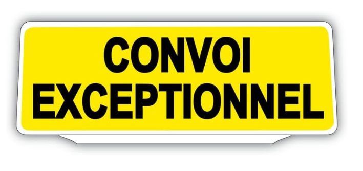 Convoi Exceptionnel - Clip Plaque Pare-Soleil Rétro-Réfléchissant Jaune