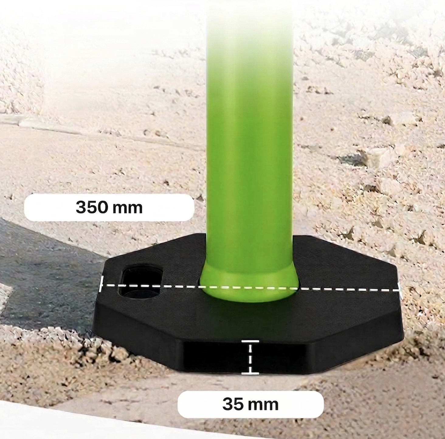 Potelet plastique vert lesté - Image 2