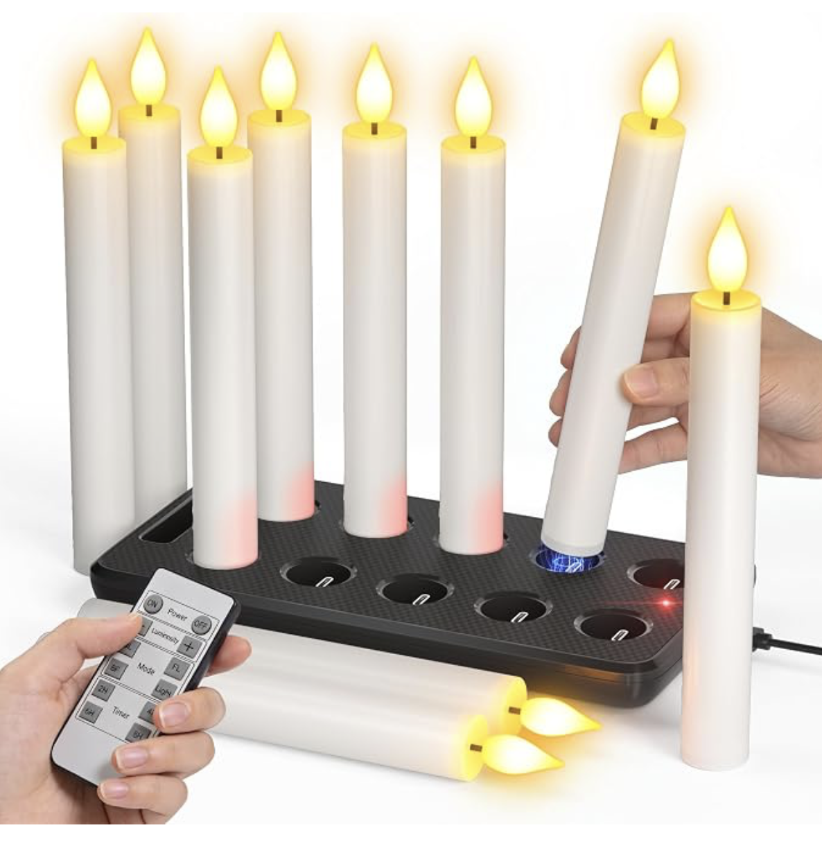 Bougie / flambeau LED Rechargeable Flamme Vacillante (x10)