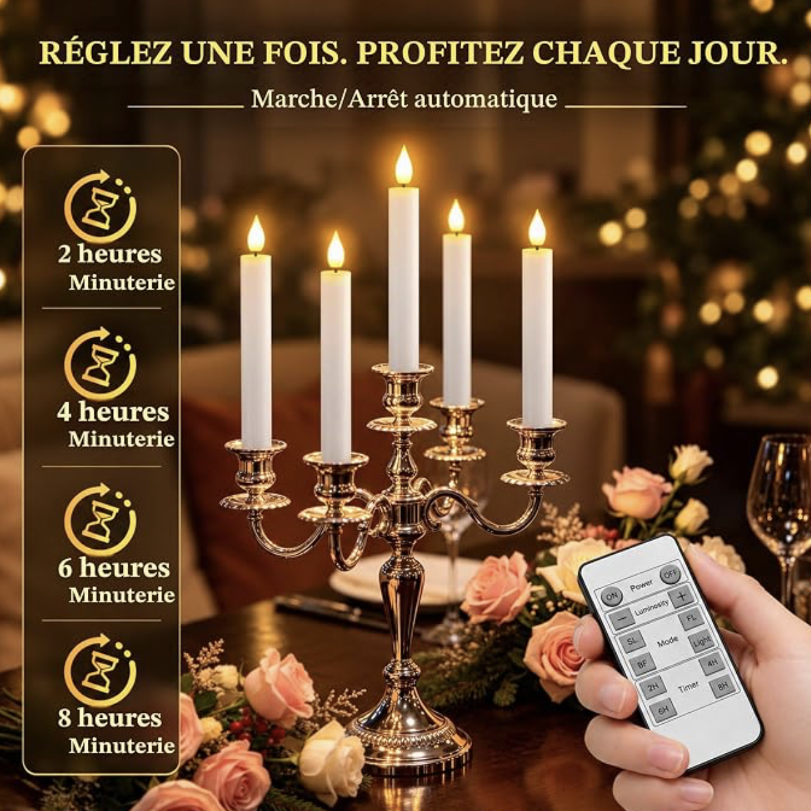 Bougie / flambeau LED Rechargeable Flamme Vacillante (x10) - Image 4